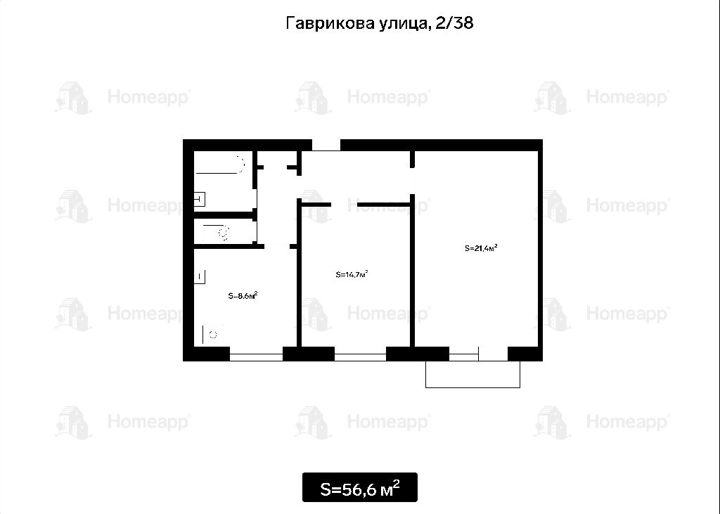 Продажа двухкомнатной квартиры 57 м², Москва, Красносельская м., Гаврикова  ул. 2/38 - База недвижимости SOB.ru